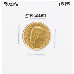 1898 Russia 5 Roubles Gold Coin