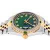 Image 3 : Rolex Mens Two Tone Green String Diamond & Emerald Datejust Wristwatch