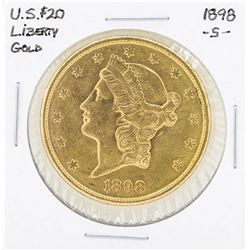 1898-S $20 Liberty Head Double Eagle Gold Coin