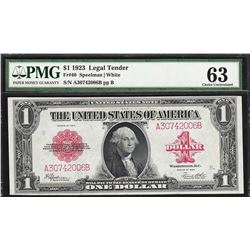 1923 $1 Legal Tender Note Fr.40 PMG Choice Uncirculated 63