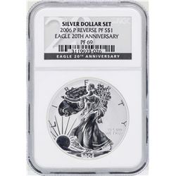 2006P $1 American Silver Eagle Coin Reverse Proof NGC PF69 20th Anniversary