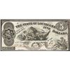 Image 1 : 1862 $5 The State of Louisiana Obsolete Note