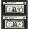 Image 1 : Lot of (2) Consecutive 1957 $1 Silver Certificate Notes PMG Choice Uncirculated