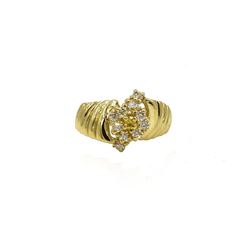 14KT Yellow Gold 0.25 ctw Natural Round Cut Diamond Ring