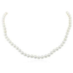 6.5-7MM Cultured Pearl Necklace With Silver Clasp