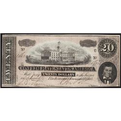 1864 $20 Confederate States of America Note