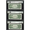 Image 2 : Lot of (3) Consecutive 1957 $1 Silver Certificate Notes PMG Gem Uncirculated 66E