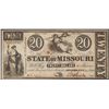 Image 1 : 1862 $20 State of Missouri Obsolete Note
