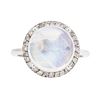Image 1 : 14KT White Gold Lady's 7.32 ctw Moonstone and Diamond Ring