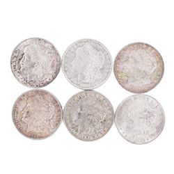 Lot of (6) 1921 $1 Morgan Silver Dollar Coins