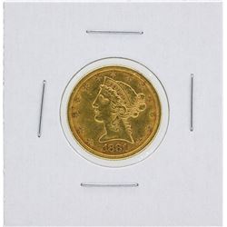 1881 $5 Liberty Head Half Eagle Gold Coin