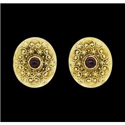 14KT Yellow Gold 0.50 ctw Garnet Earrings