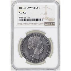 1883 $1 Kingdom of Hawaii Coin NGC AU50