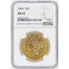Image 1 : 1904 $20 Liberty Head Double Eagle Gold Coin NGC MS62