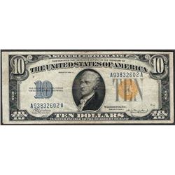 1934A $10 North Africa WWII Emergency Silver Certificate Note