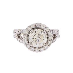 18KT White Gold 2.58 ctw Brilliant Cut Diamond Engagement Ring