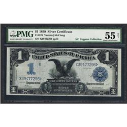 1899 $1 Black Eagle Silver Certificate Note Fr.229 PMG About Uncirculated 55 Net