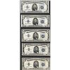 Lot of (5) 1934A $5 Silver Certificate Notes