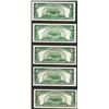Image 2 : Lot of (5) 1934A $5 Silver Certificate Notes