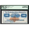 Image 1 : 1870's $10 Manhattan Silver Mining Co. Obsolete Note PCGS Very Choice New 64PPQ