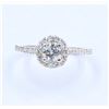 Image 1 : 14KT White Gold 0.86 ctw Halo Style Diamond Engagement Ring