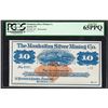 Image 1 : 1870's $10 Manhattan Silver Mining Co. Obsolete Note PCGS Gem New 65PPQ