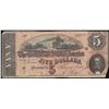 Image 1 : 1864 $5 Confederate States of America Note