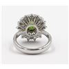 Image 3 : 14KT White Gold Certified 2.71 ctw Natural Oval Cut Green Tourmaline and Diamond