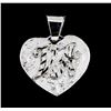 14KT White Gold 0.20 ctw Diamond Heart Shaped Pendant