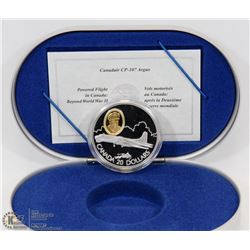 1998 CANADIAN $20 SILVER COIN, POWERED FLIGHT IN
