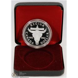 1982 CANADIAN PROOF SILVER DOLLAR IN DISPLAY