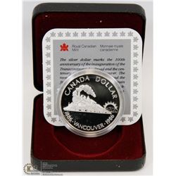 1986 CANADIAN PROOF SILVER DOLLAR IN DISPLAY