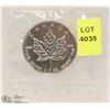 Image 1 : 1999 CANADIAN 1-OZ FINE SILVER $5 COIN