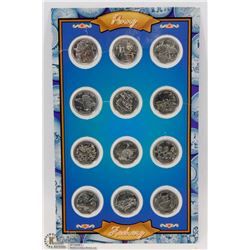 1999 CANADIAN 12 QUARTER MILLENNIUM COIN SET IN