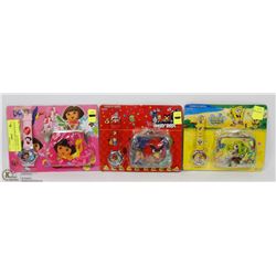 3 ASSORTED NEW KIDS WATCH AND WALLET SETS