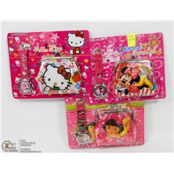 3 ASSORTED NEW KIDS WATCH AND WALLET SETS