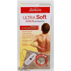 SUNBEAM ULTRASOFT HEATING PAD WITH INTEGRATED
