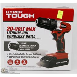 HYPER TOUGH 20V MAX LITHIUM ION CORDLESS DRILL
