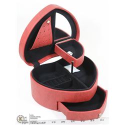 TUSCAN DESIGNS FAUX RED LEATHER HEART SHAPE