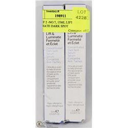LOT OF 2 -NO.7, 15ML LIFT AND LUMINATE DARK SPOT