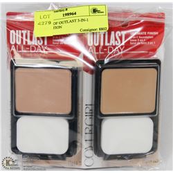 3 PACKS OF OUTLAST 3-IN-1 FOUNDATION