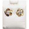 Image 1 : 5) 14KT 2N1 CZ EARRINGS W/MOTHER OF PEARL JACKET