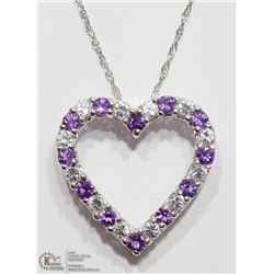 6) STERLING SILVER AMETHYST PENDANT NECKLACE