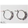 Image 2 : 7) STERLING SILVER GENUINE AMETHYST EARRINGS