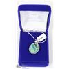 Image 1 : 9)STERLING SILVER ABALONE NECKLACE WITH CHAIN