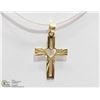 Image 2 : 16) 10KT GOLD CROSS PENDANT ON HIGH FASHION CORD