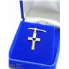 Image 3 : 16) 10KT GOLD CROSS PENDANT ON HIGH FASHION CORD