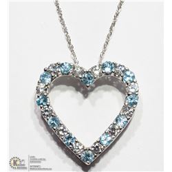 17) STERLING SILVER BLUE TOPAZ PENDANT WITH CHAIN