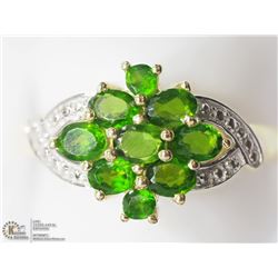 22) STERLING SILVER NATURAL CHROME DIOPSIDE RING