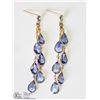 Image 1 : 28) 14KT GOLD TANZANITE & DIAMOND EARRINGS